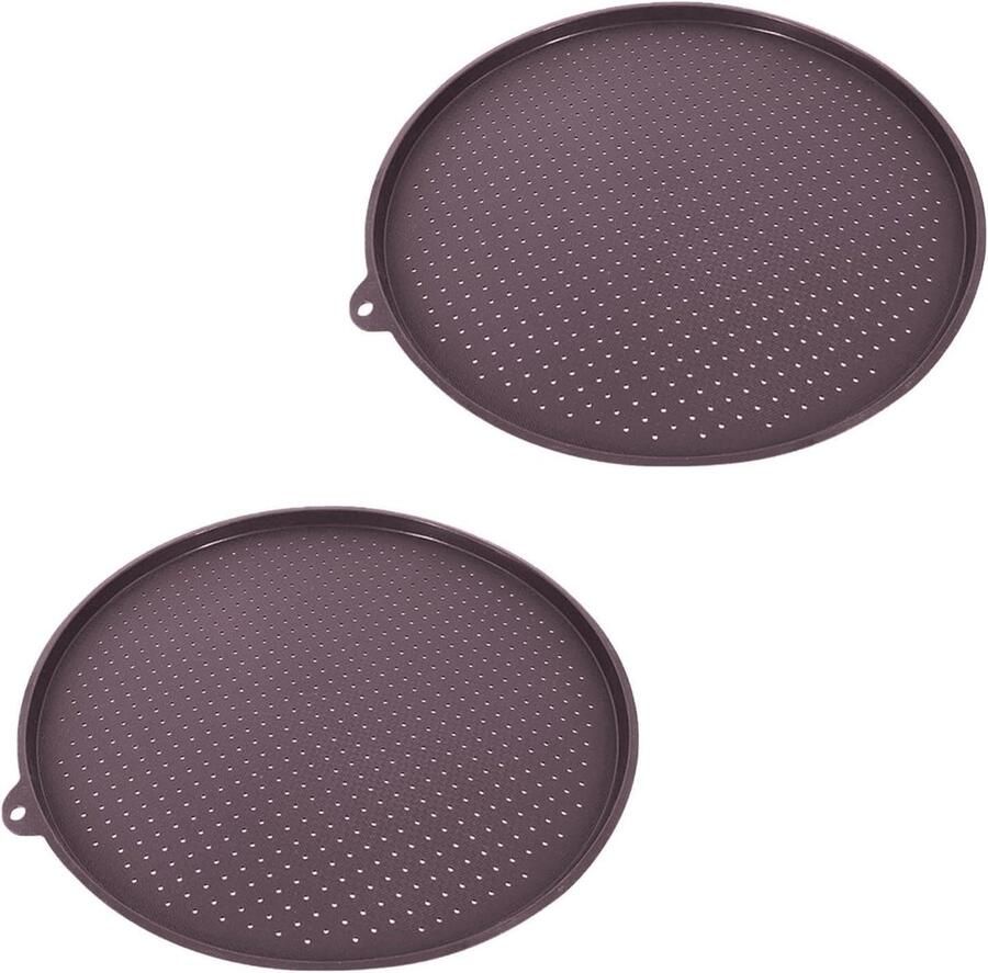 Pizzaplaat Rond Bakplaat Siliconen Knapperige Pizza Geperforeerd Ontwerp 345 cm Zwart