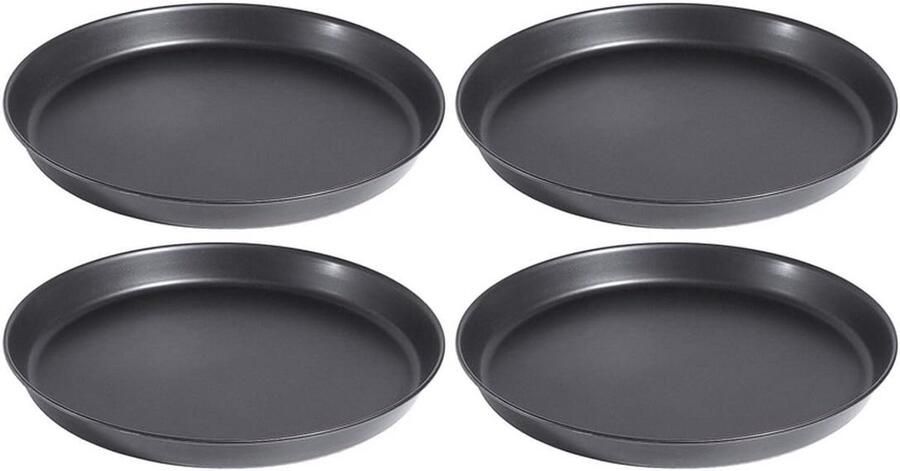 Pizzaplaten Set Bakplaten Pizza Bakken Gebogen Rand Ø 26 cm Blauwplaat