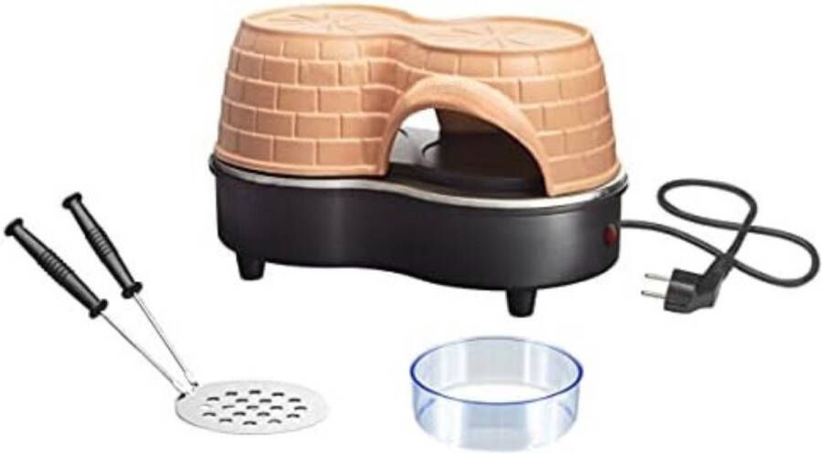 Pizzarette Pizarette Gourmet handgemaakte terracotta kleikap nieuw PRE-Bake-ontwerp voor mini-pizza van 11 cm 21D x 22W x 32Hcm