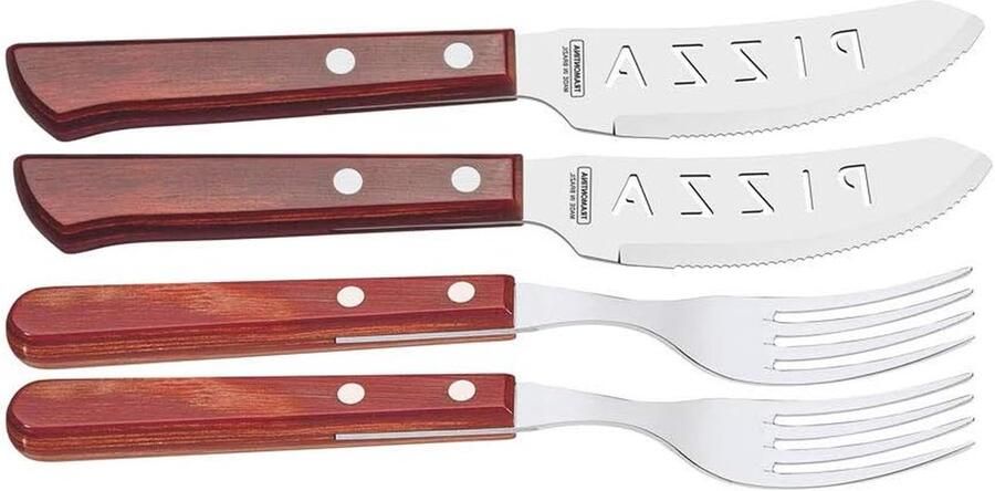 Pizzaset Bestekset Pizza Snijden 4-delig 28 cm Rood
