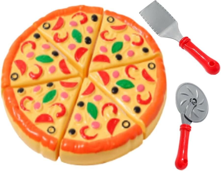 Pizzaset Kinderen Speelgoed Keuken Fantasie Spel Realistische Ingrediënten 21.8 x 16.6 x 3.3 cm