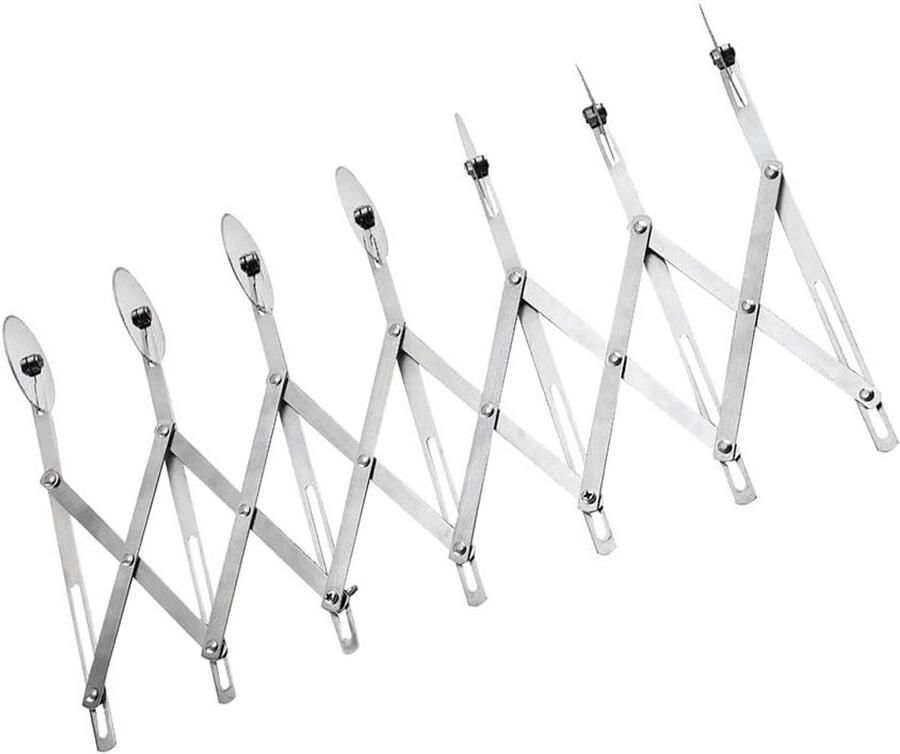 Pizzasnijder 7 Wielen Taartsnijder Gebakssnijder Gelijkmatig Snijden Verstelbare Wielafstand 742 cm Zilver