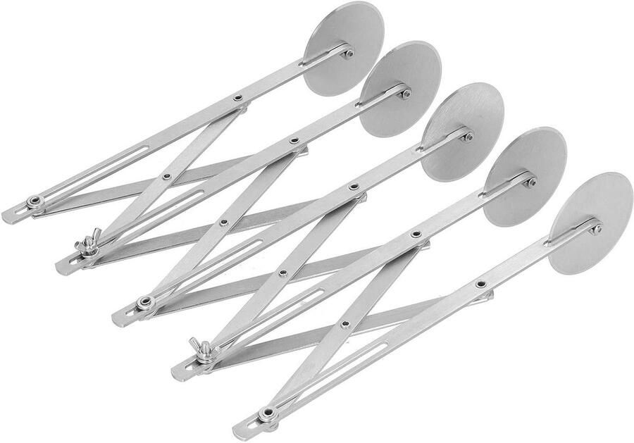 Pizzasnijder Meerdere Wielen Taartsnijder Deegsnijder Gelijkmatig Snijden Verstelbare Slijpwielen 5.5 cm Wieldiameter Zilver - Foto 2