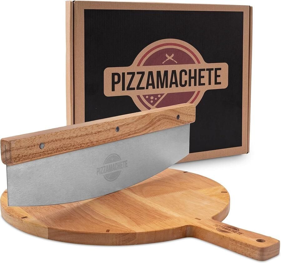 Pizzasnijder Set Hout en RVS Professionele Snijders Duurzaam en Hygiënisch Voor Pizzaliefhebbers