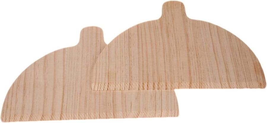 Pizzasnijder set Pizzaschaal peddel Pizza serveren Halfrond ontwerp 28 x 17 cm Houtkleur