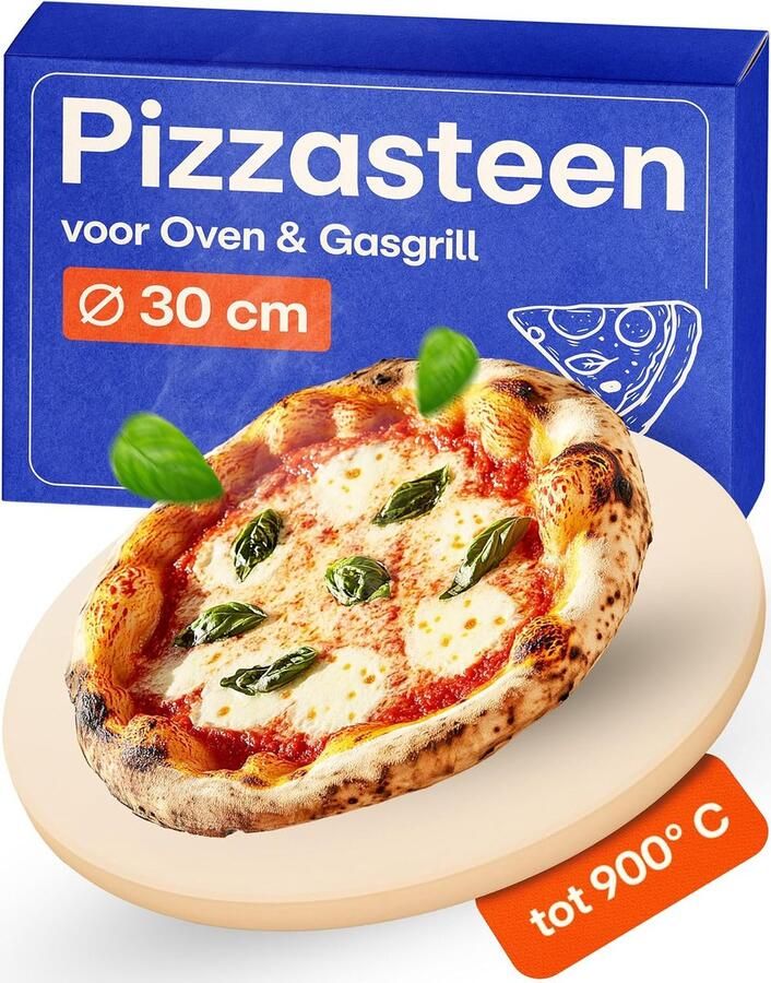 Pizzasteen Rond 30 cm – Cordieriet – Hittebestendig tot 900 °C – Voor Oven en BBQ – Krokante Pizzabodem