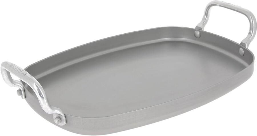 Plancha Grillplaat Bakplaat Staal Buiten Koken Gelegeerd Staal 38 x 26 cm Zilver