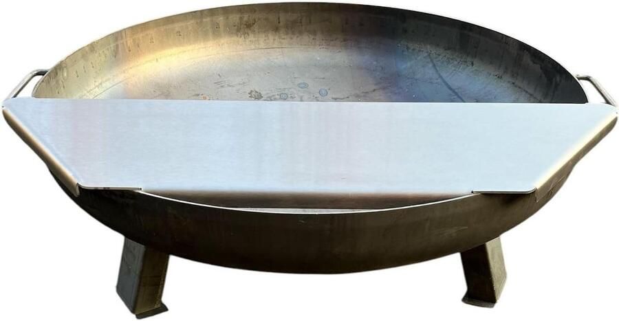Plancha Grillplaat Bakplaat Vuurkorf Buiten Koken Voedselveilig Roestvrij Staal 100 cm Diameter Zilver