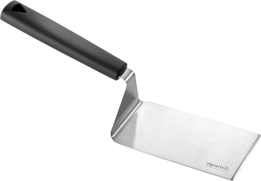 Plancha Palet Spatel Grill Grillen en Serveren Dubbel Gehoekt 12 cm Zilver