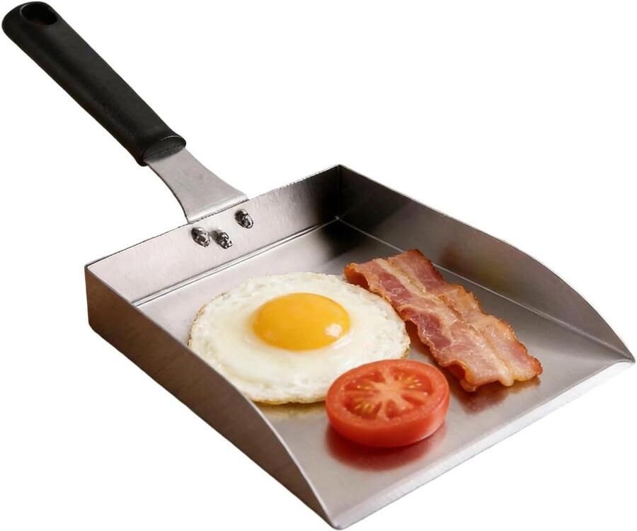 Plancha Schep Lepel Keukentrekker Spatel Buiten Koken Roestvrij Staal 19 x 18 cm Zilverkleurig - Foto 3