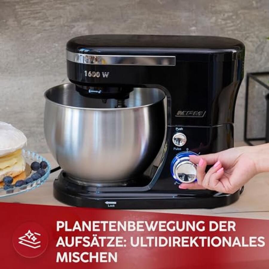 Planetenkeukenmachine met 2 mengkommen 1600 W Krachtige Keukenmachine