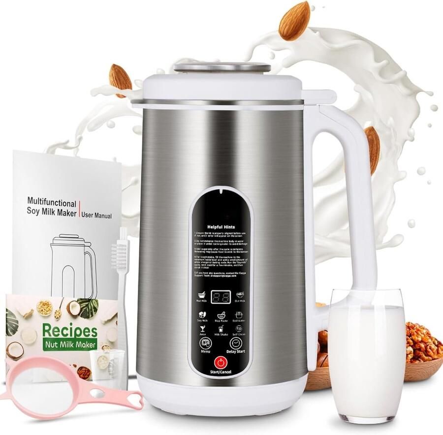 Plantenmelkmaker Zelfgemaakte Melk Verse Drankjes Maken 24-Uurs Timer 1200 ml Roestvrij staal