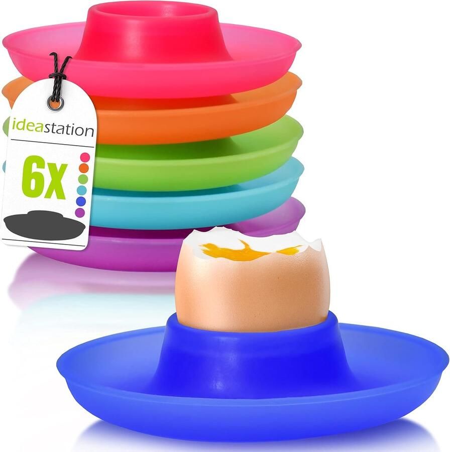 Plastic Eierdopjes Eierhouders Set Camping Picknick Keuken Onbreekbaar Stapelbaar 95 x 95 x 23 cm Multicolor