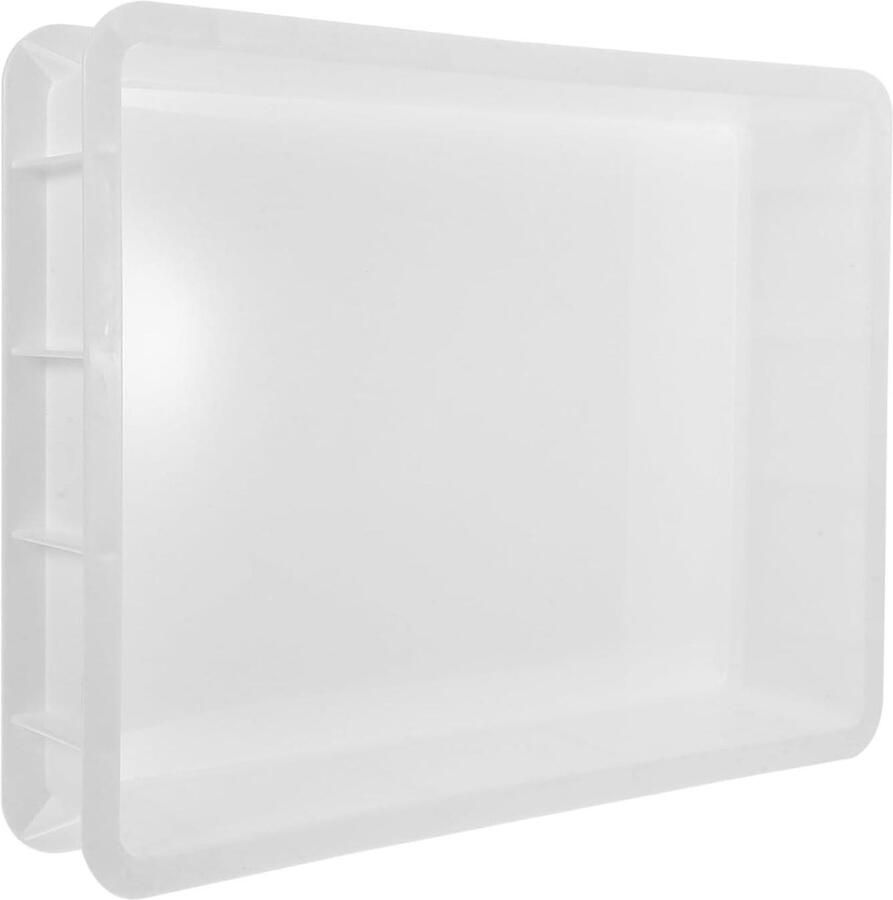 Plastic Pizza Bakvorm Deeg Bakplaat Brood Bakken Stapelbaar Ontwerp 40 x 30 x 7.5 cm Wit