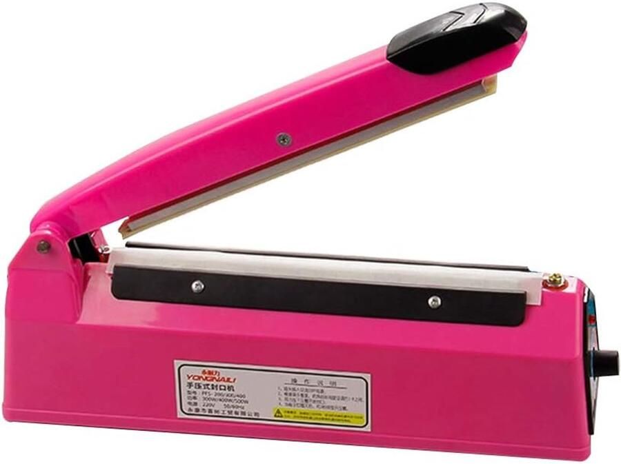 Plastic Verpakker Zaksealer en Verpakken Instelbare Timer 200mm Sealing Roze