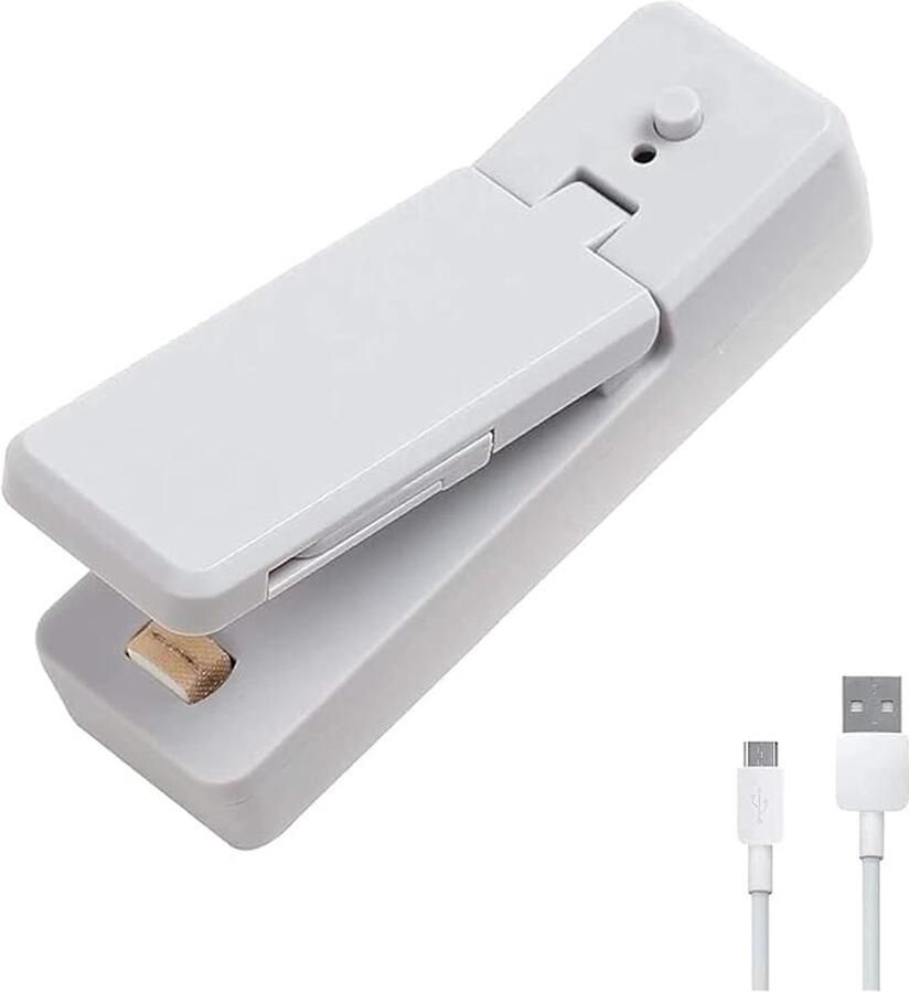 Plastic Verpakking Verzegelmachine USB Oplaadbare Warmteafdichtingsmachine Handheld Draagbare Afdichtingsmachine Keuken Graan Bag Plastic Snack Verzegelmachine (grijs)