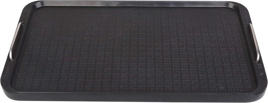 Platte Bakplaat Grillpan Rechthoekig Koken op Inductie Anti-aanbaklaag 38 x 22 cm Zwart