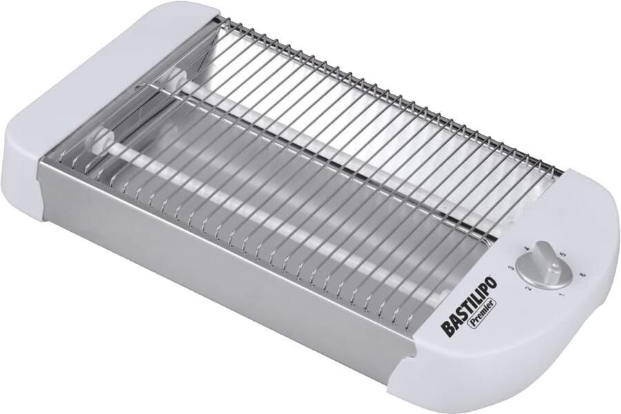 Platte Broodrooster Compact Toaster Ontbijt Maken Twee Weerstanden 600 W Vermogen Wit