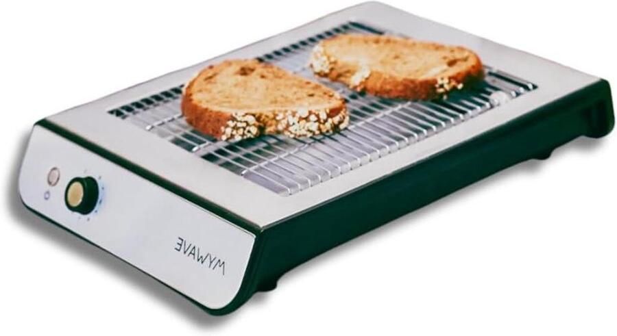 Platte Broodrooster Horizontale Toastmachine Ontbijt Bereiden Uniform Roosteren 900 W Vermogen Zilverkleurig