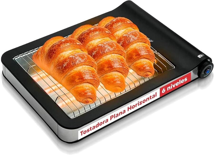 Platte Broodrooster voor 4 Strengen Ideaal voor Toasten en Bakken