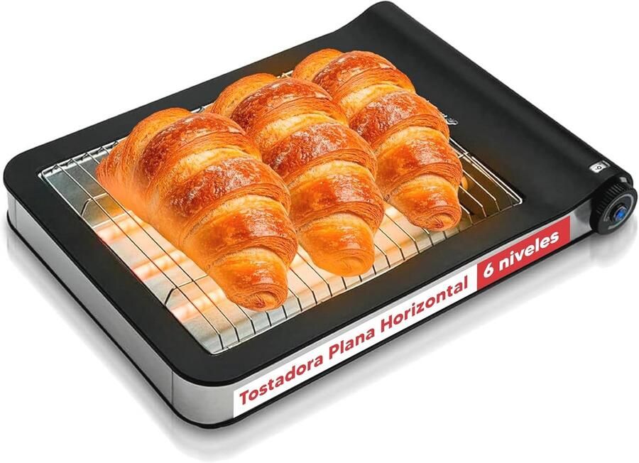 Platte Broodrooster voor 4 Strengen Ideaal voor Toasten en Bakken