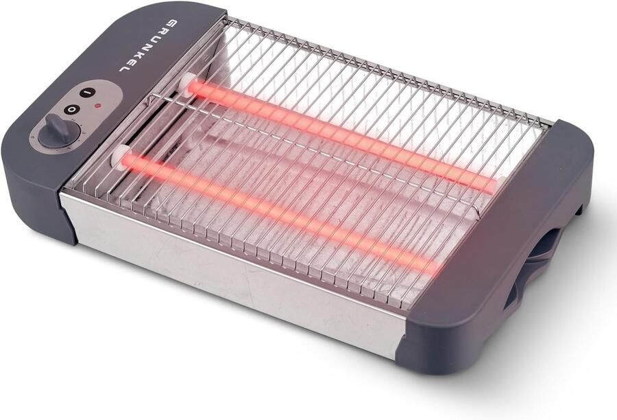 Platte Broodrooster Zwart 600 W Vermogen Toasttimer met 6 standen Voor Alle Soorten Brood