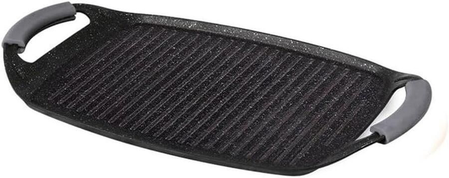 Platte Grill Koekenpan Lekker Koken Grote Oppervlakte 47 cm Donkergrijs Metallic