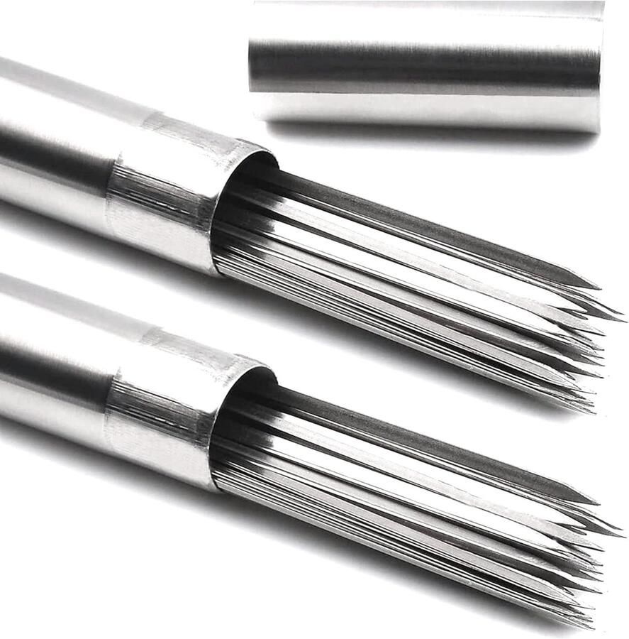 Platte grillspiesen BBQ sticks Vlees en groenten grillen Plat en breed ontwerp Set van 24 Zilver