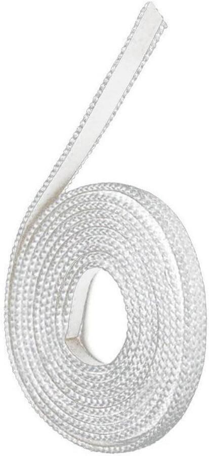 Platte Kachel Touw Glasvezel Pakking Oven Deur Afdichten Hoge Temperatuur Bestendig 10mm x 3mm Wit