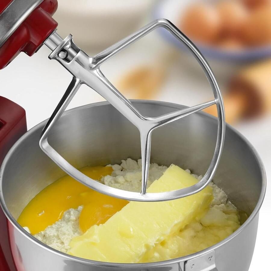 Platte klopper Mixer accessoire Deeg mengen Vaatwasmachinebestendig 6.3 x 6.9 inch Zilver