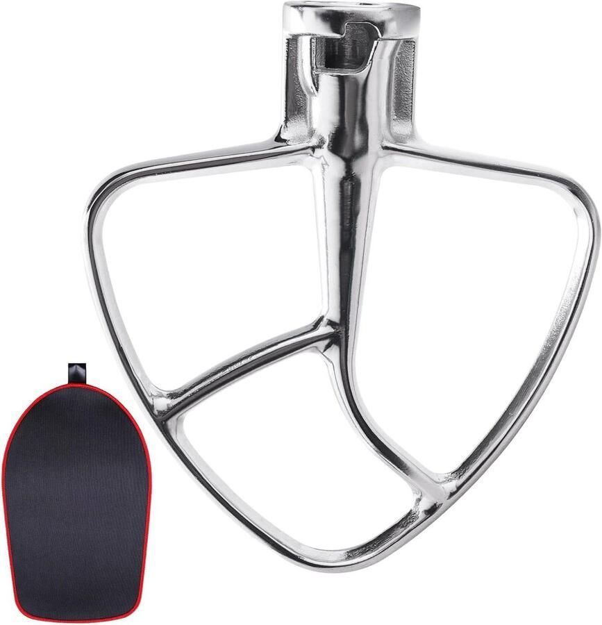 Platte Klopper Mixer Accessoire Roestvrijstalen Paddle Keukenmachine Onderdeel Deeg Mengen Vaatwasmachinebestendig 4.5-5 Quart Zilver