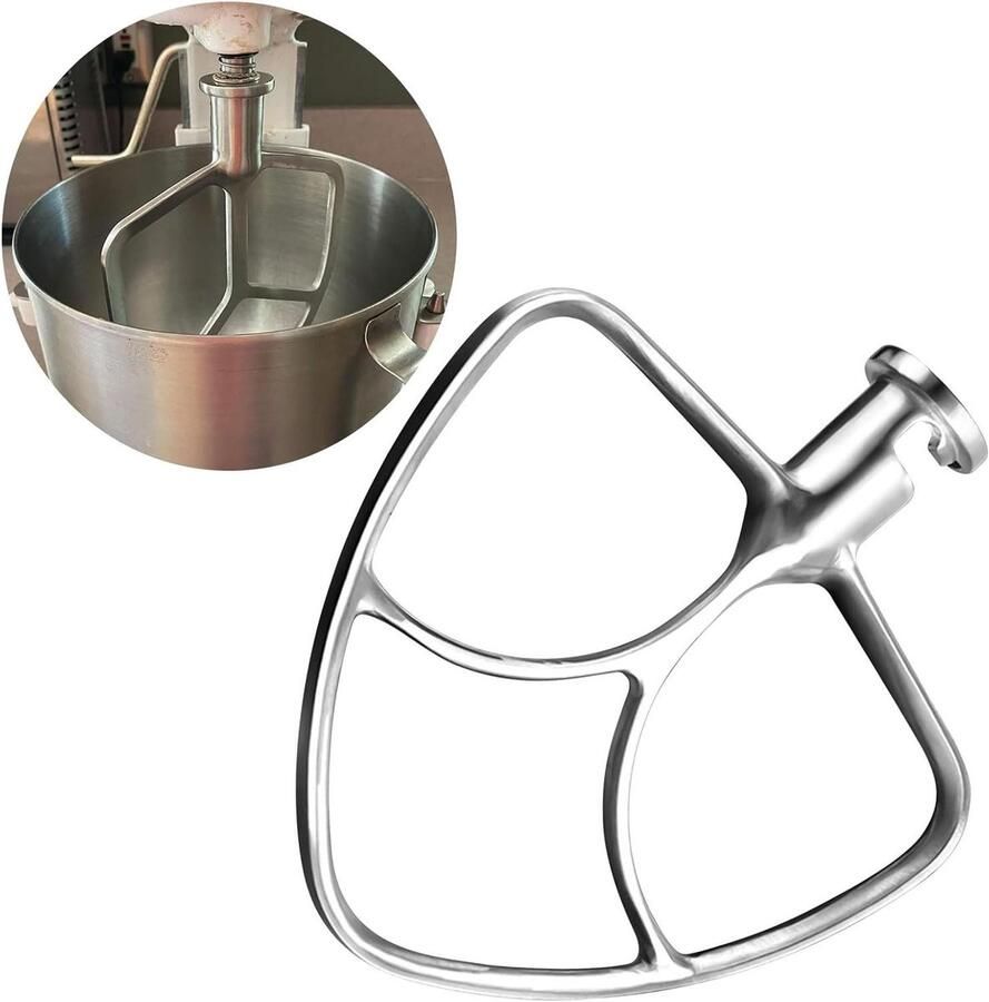 Platte klopper Mixer accessoire Thuis bakken Roestvrij staal 4.5-5QT Zilverkleurig
