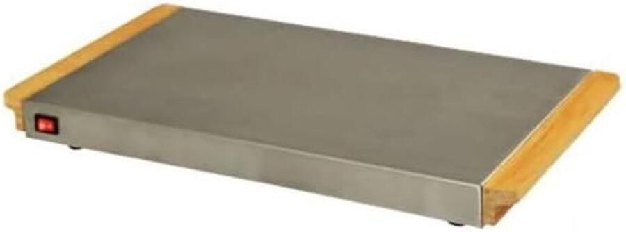 Platte Kookplaat Elektrische Pan Koken Thuis Roestvrij Staal 44 x 30.5 cm Zilver
