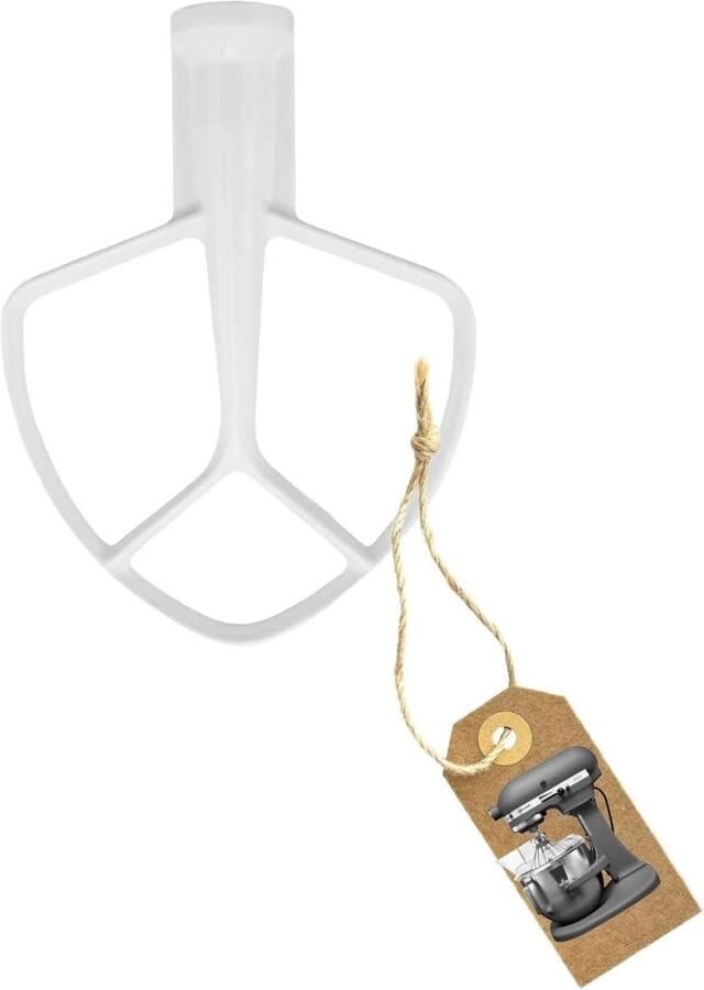 Platte mixer garde Deeg mengen Vaatwasserbestendig 12x12x18.5 cm Wit