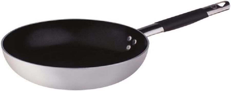 Platte pan Aluminium koekenpan Dagelijks koken Anti-aanbaklaag 24 cm Zilver