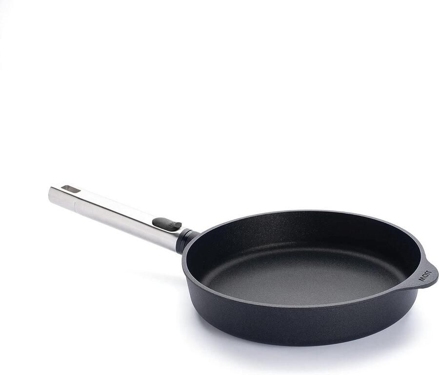 Platte pan Koekenpan Dagelijks koken Afneembare steel Ø 24 cm Zwart