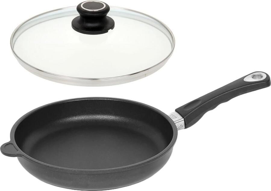 Platte pan Koekenpan Snel bakken Lotus titanium afwerking Ø 20 cm Zwart