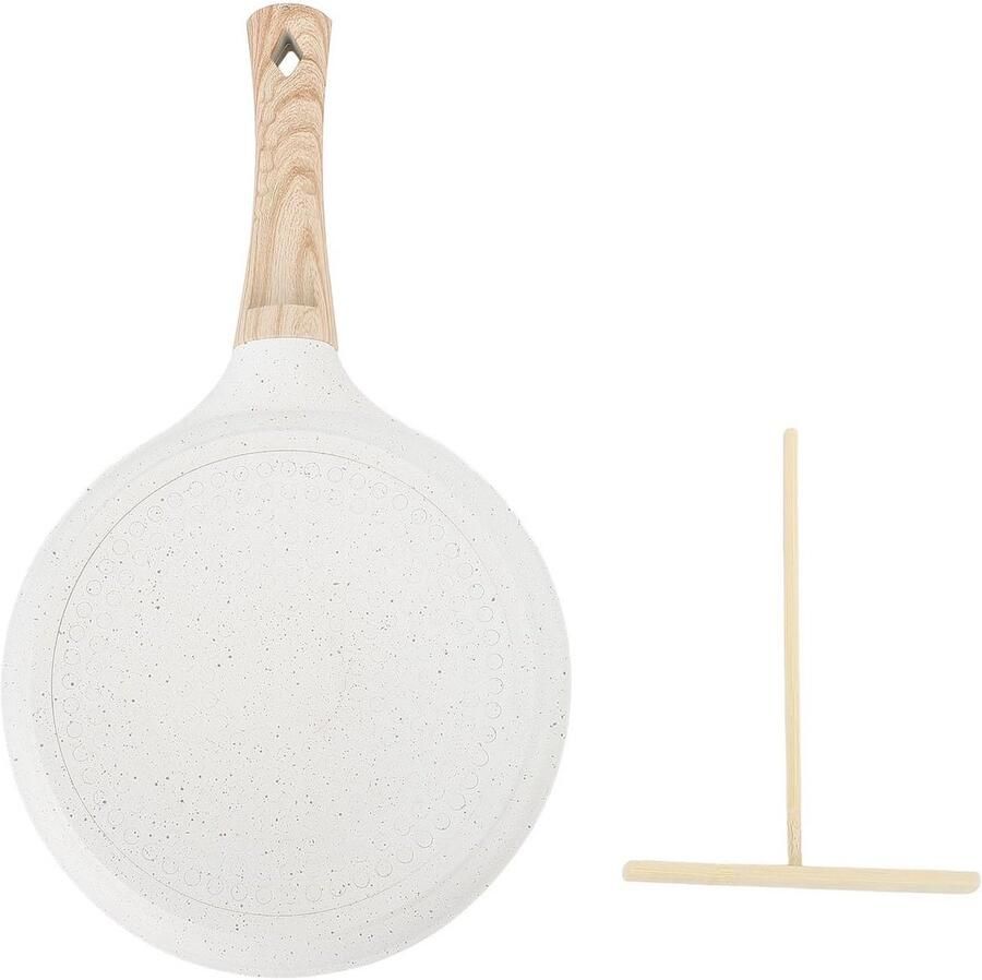 Platte Pannenkoekpan met Anti-aanbaklaag voor Pannenkoeken Omelet en Bakken Geschikt voor Inductie en Gas