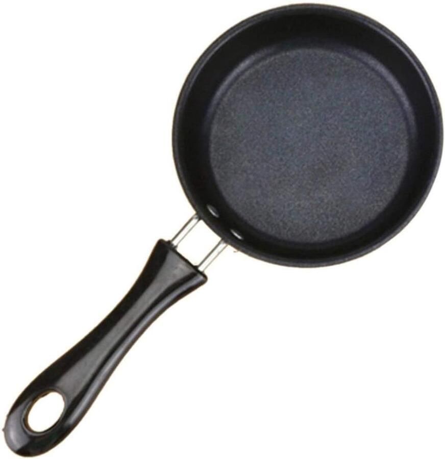 Mini Wokpan Platte koekenpan Lekker koken Anti-aanbaklaag 24cm Zwart