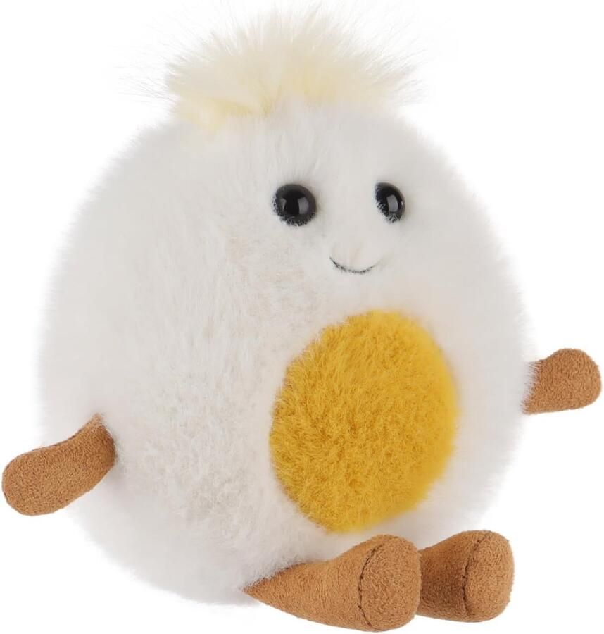 Pluche Gekookt Ei Knuffel Ei Spelen Troosten Zacht Schattig 12 cm Wit