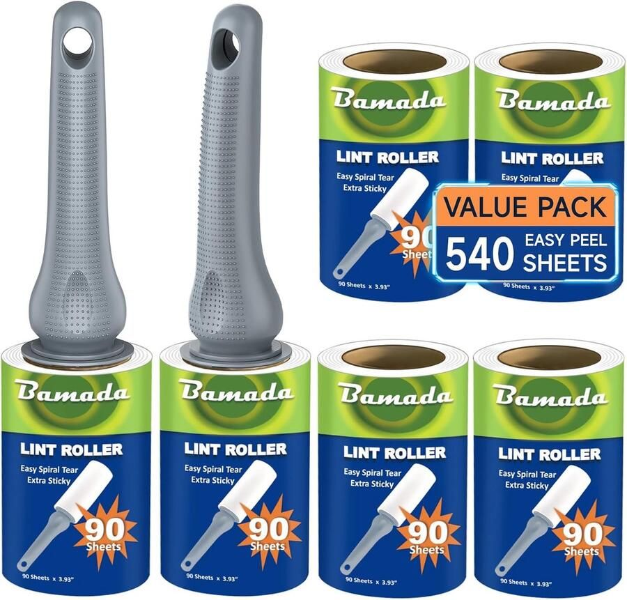 Pluisroller Dierenharen – Extra Kleverig – 540 Vellen – 2 Handgrepen en 6 Navullingen – Grijs