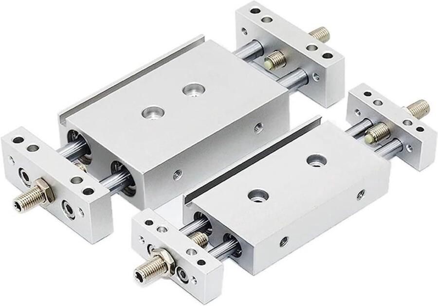 Pneumatische Cilinder Dubbele As Industriële Automatisering Verstelbare Schuifslag Slag 75 mm Metaal