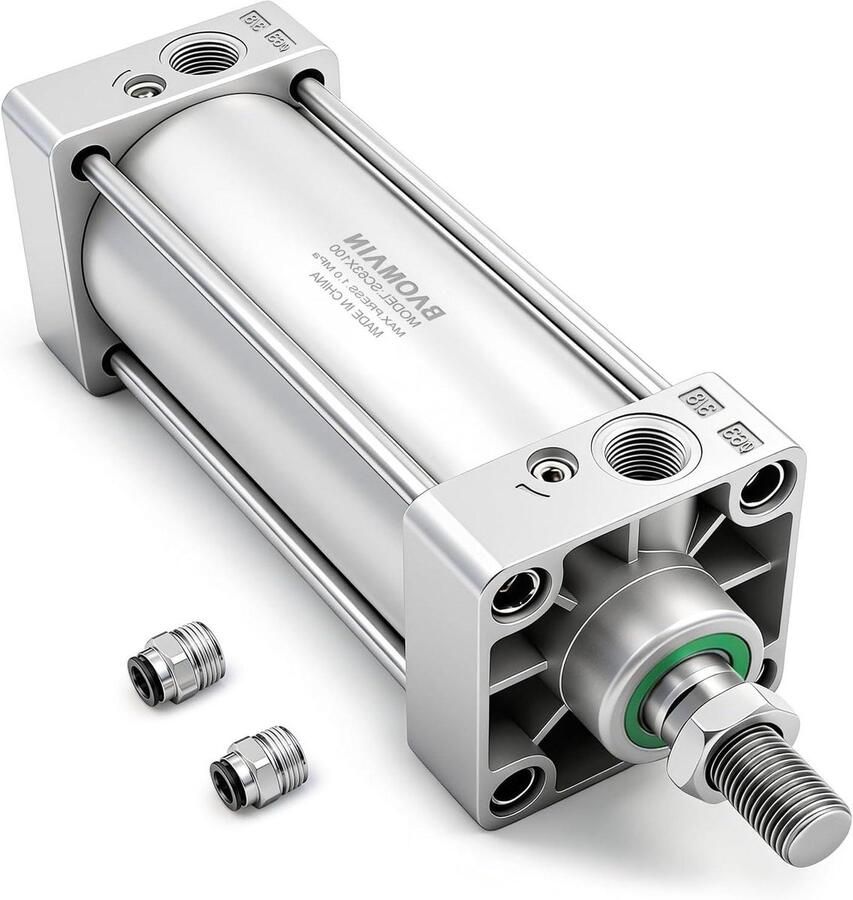 Pneumatische Cilinder Dubbelwerkend Automatische Machines Verstelbare Demping 63mm 100mm Zilverkleurig