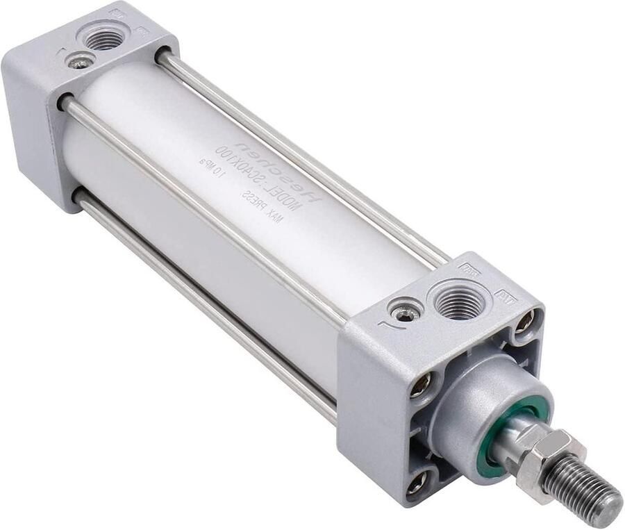 Pneumatische Cilinder Dubbelwerkend Model Industriële Automatisering Enkele Stang Ontwerp 40mm Boring 100mm Slag Zilverkleurig