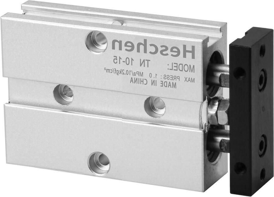 Pneumatische Cilinder Dubbelwerkend Systeem Automatische Machines Dubbele Zuigerstang 10mm Boring 15mm Slag Zilverkleurig
