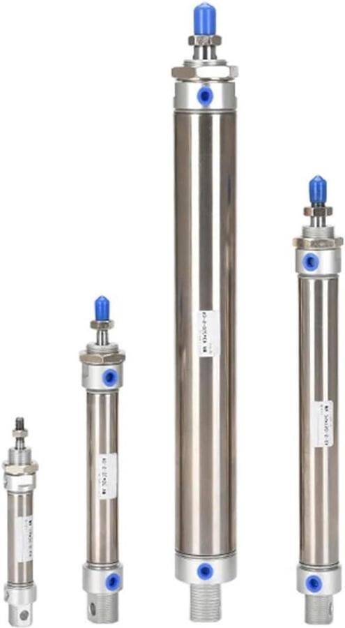 Pneumatische Cilinder Dubbelwerkend Industriële Automatisering Roestvrijstalen Hub 300 mm Slag Zilverkleurig