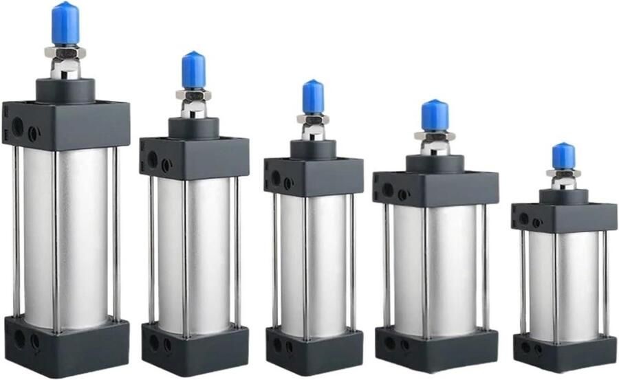 Pneumatische Cilinder Lucht Cilinder Industriële Automatisering Standaard Model 63mm Boring 100mm Slag Zilverkleurig