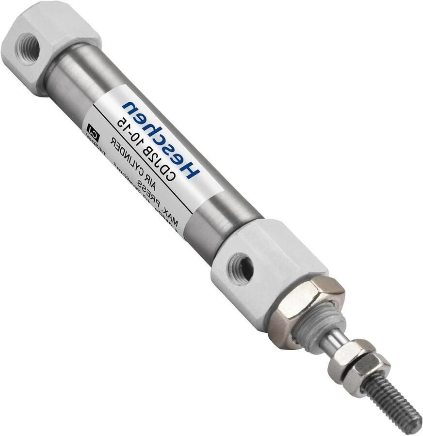 Pneumatische Cilinder Luchtcilinder Dubbelwerkend Automatisering Toepassen Roestvrij Staal 10mm Boring 15mm Slag Zilver