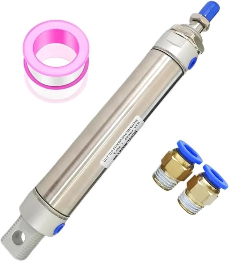 Pneumatische cilinder Luchtcilinder Industriële automatisering Roestvrij staal Slag 300 mm Zilver