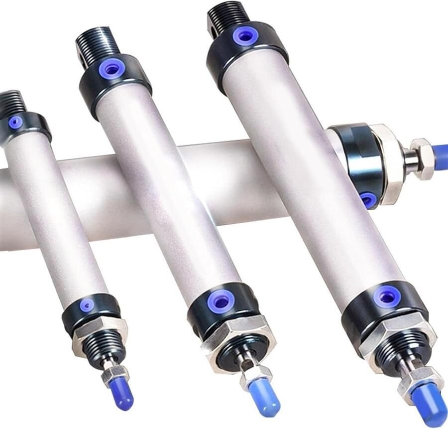 Pneumatische Cilinder Luchtcilinder Mini Industriële Automatisering Compact Ontwerp 25mm Boring 100mm Slag Zilverkleurig